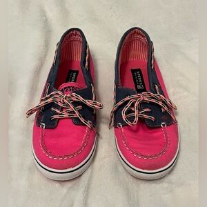 Vintage Sperry Cruiser Girl’s Pink and Navy Boat Shoes
